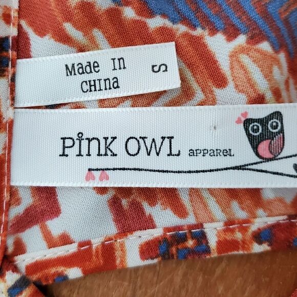 Pink Owl Women's Long Bell Sleeve Scoop Neck Keyhole Back Top Size Small - Picture 5 of 7